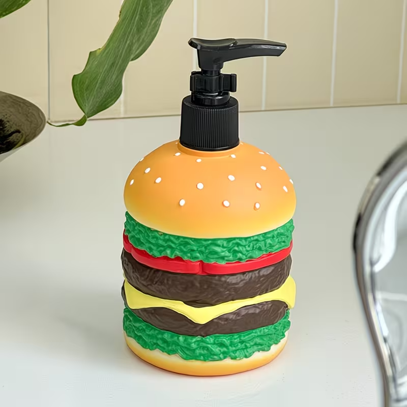 Soap Making Jug - Sevimli hamburger şekilli basmalı sabun sıvı