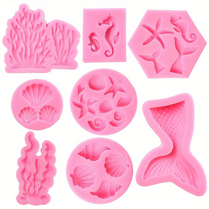 Soap Making Instructions - Bir Set8Seal peri şekilli silikon kalıp,